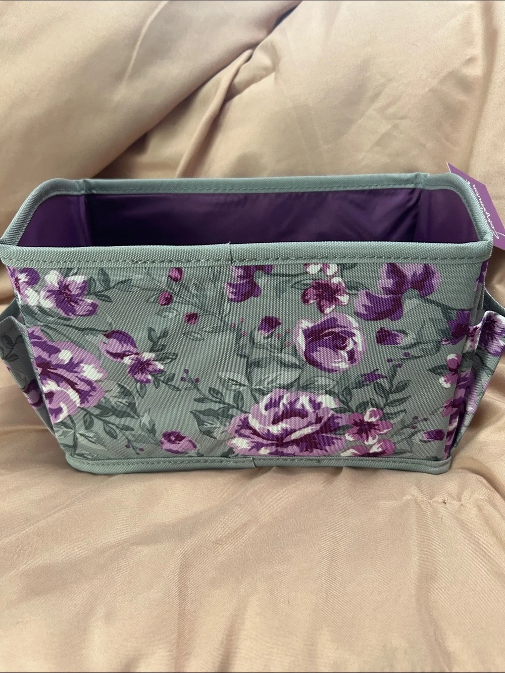 Crafter’s companion Floral Organizer Caddy in Sage Green and Purple Foldable New